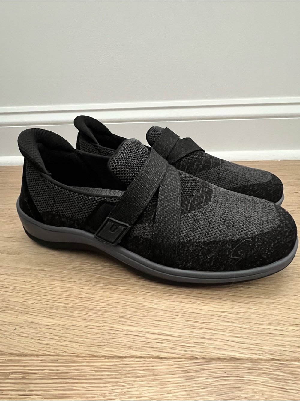 Orthofeet Amalya Stretchable Slip On Comfort Shoes Cushioned Heel Black Size 11W